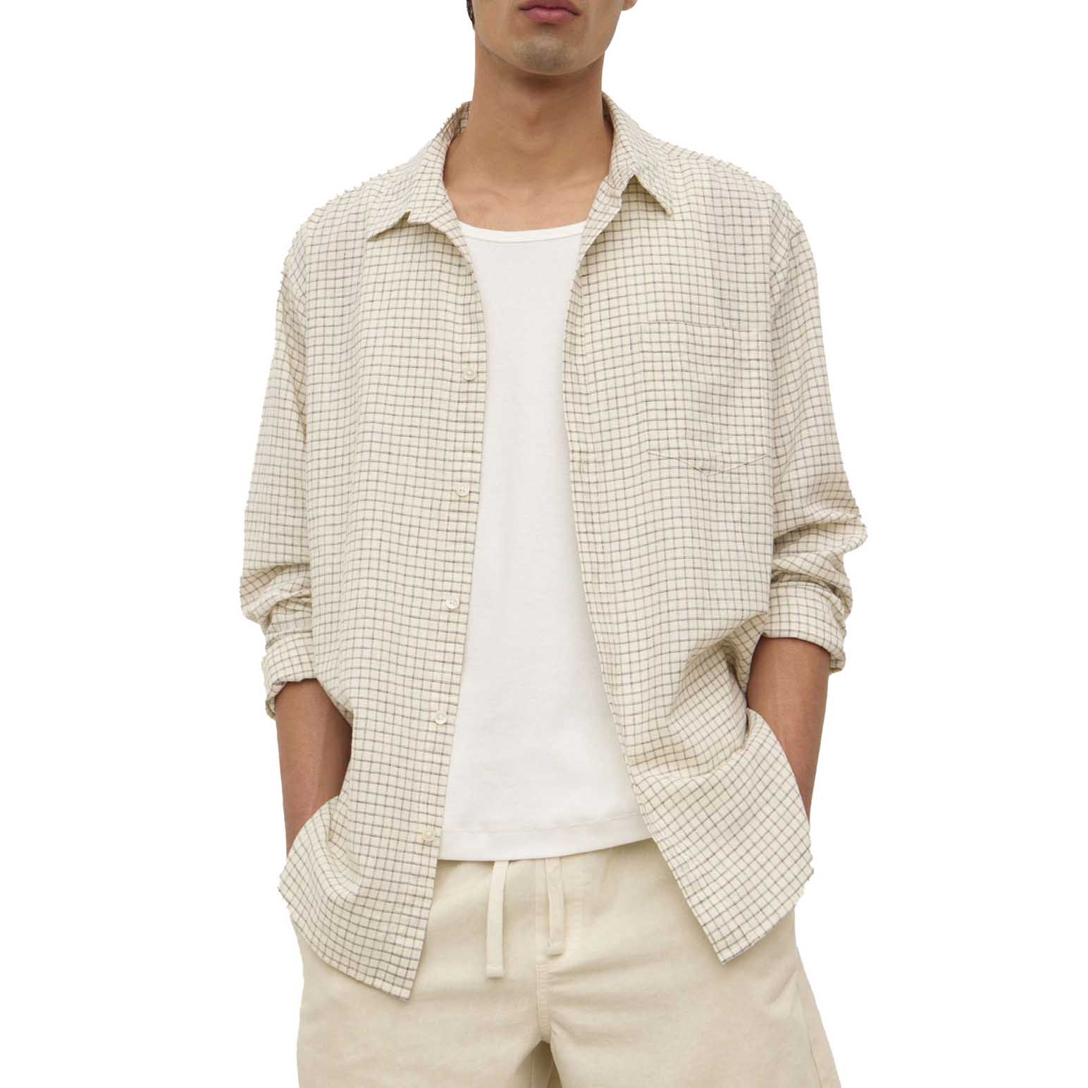 Assembly Label Jasper Check Long Sleeve Shirt Cream/Black Check